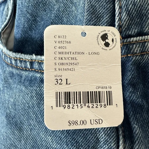 NEW‎ We The Free People Deep Trance Mid Rise Dropped Boyfriend Jeans Size 32Long - Image 10
