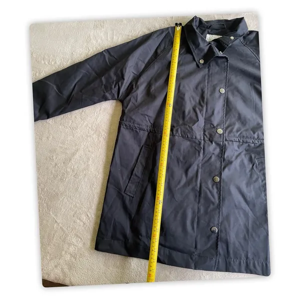 NWT A New Day Women's Black Rain Jacket Snap Front Drawstring Coat Size M - Image 6