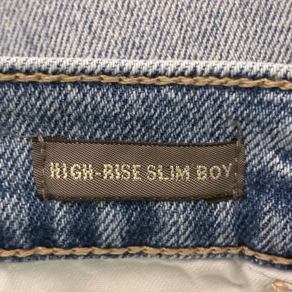 Point Sur J.Crew High-Rise Slim Boy Distressed Jeans Light Wash Size 26 Raw Hem - Image 8