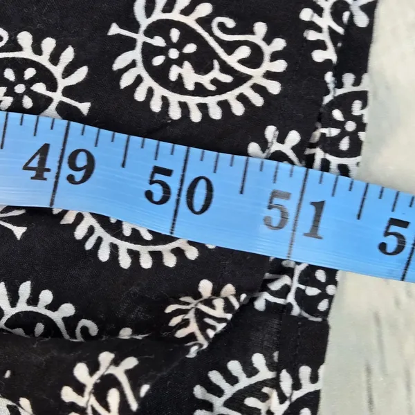 Shyla Nightwear Black White Block Print Cotton Maxi Gown Dress Womens Medium - Image 8
