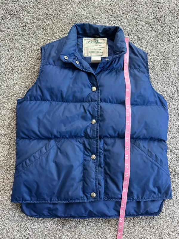 Vintage L.L. Bean Women’s M Blue Goose Down Puffer Vest Made in USA - Image 6