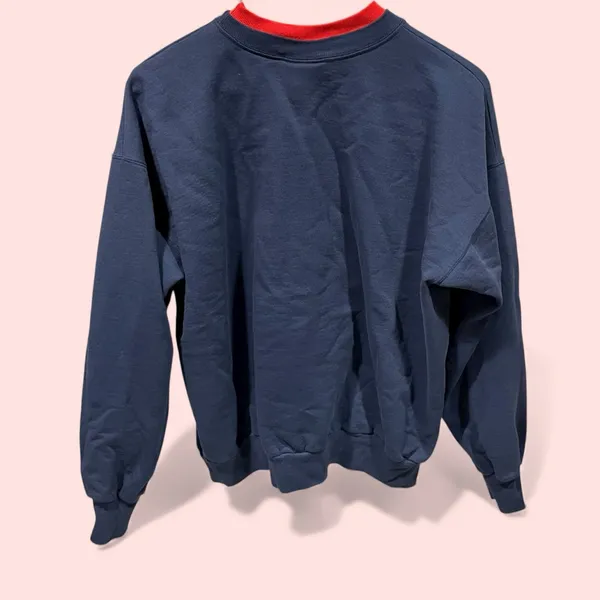 Vintage 80s-90s Grandmas Do It All navy red double neck soft cozy sweatshirt fun - Image 4