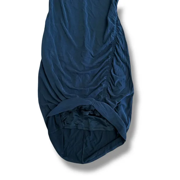 Express Women’s Black Sleeveless Ruched Midi Dress Tulip Hem Bodycon Tank XS‎ - Image 6