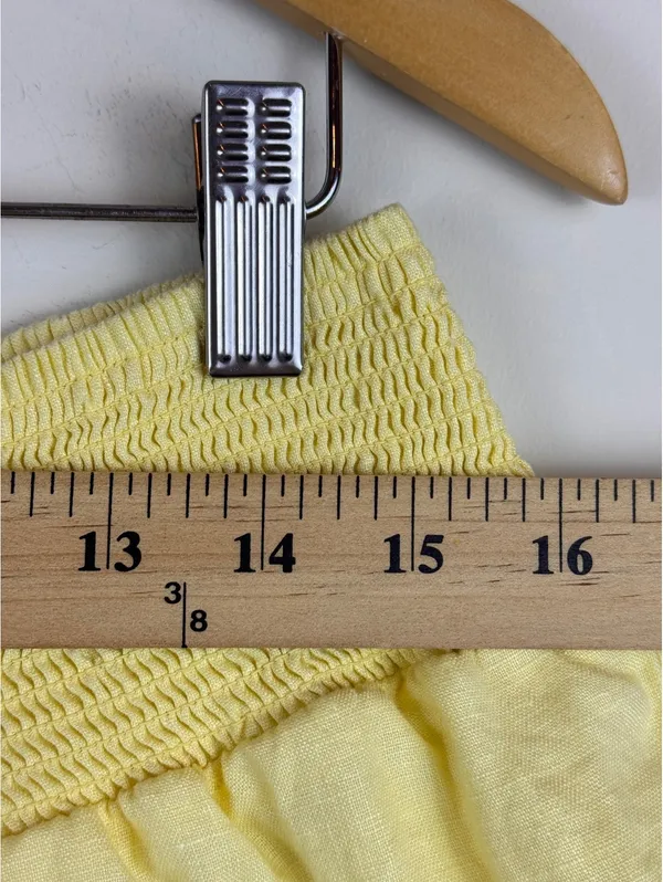 Aritzia Sunday Best Rivette Linen Shorts Lemonade Yellow 100% Linen Medium - Image 8
