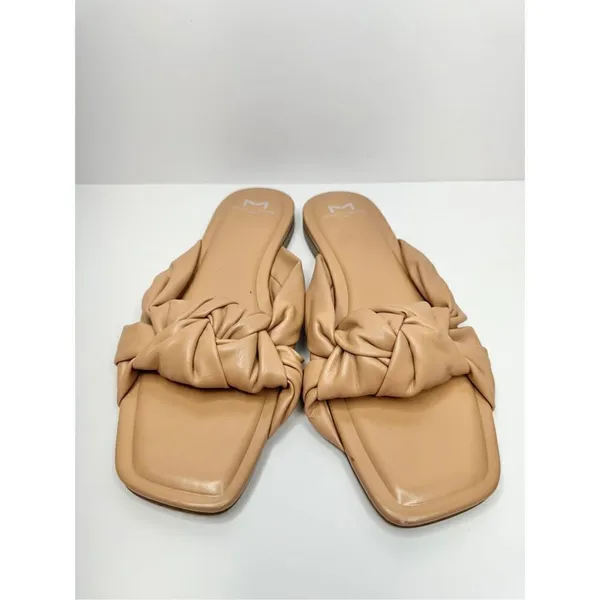 Marc Fisher Sandals Size‎ 8.5 Tan Square Open Toe Knot Detail - Image 4