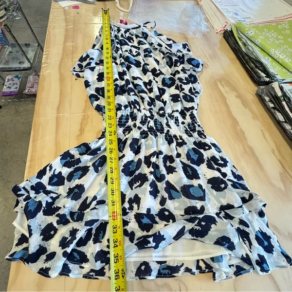 NWT Parker Abstract Animal Print Lightweight‎ Sleeveless Mini Dress Medium Blue - Image 12