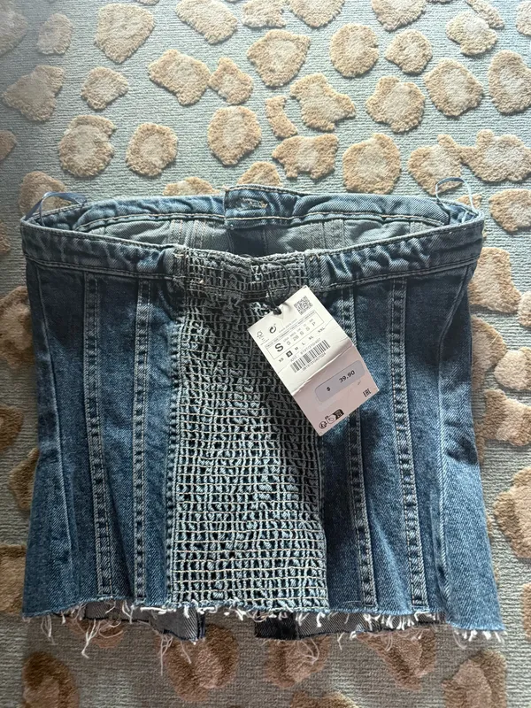 ZARA Denim Corset Top - Image 2
