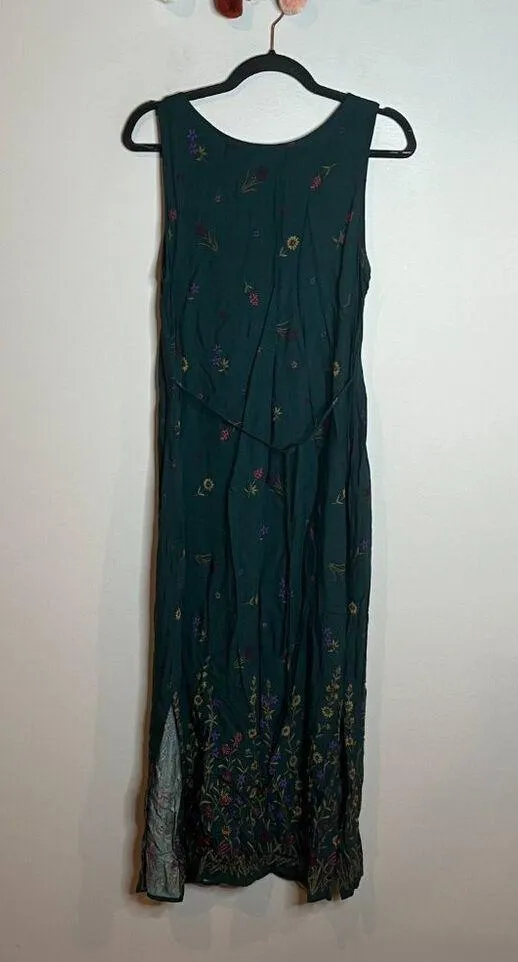 Y2K 1990's green floral tie back maxi dress - Image 5