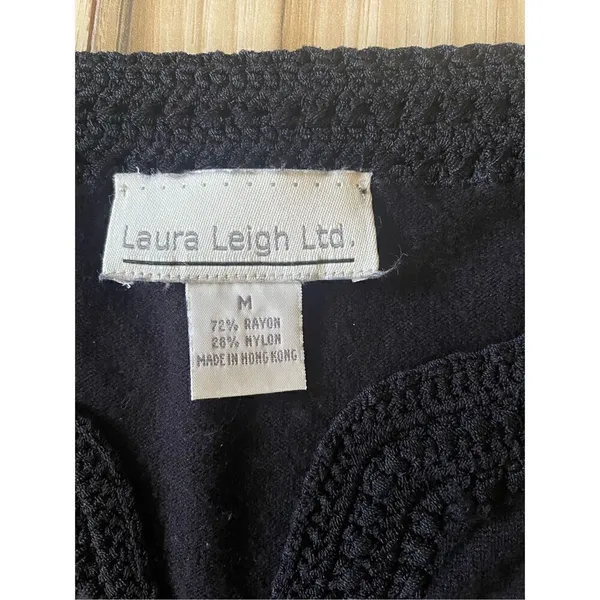 Laura Leigh Vintage Crotchet Black Women’s Top - Image 2