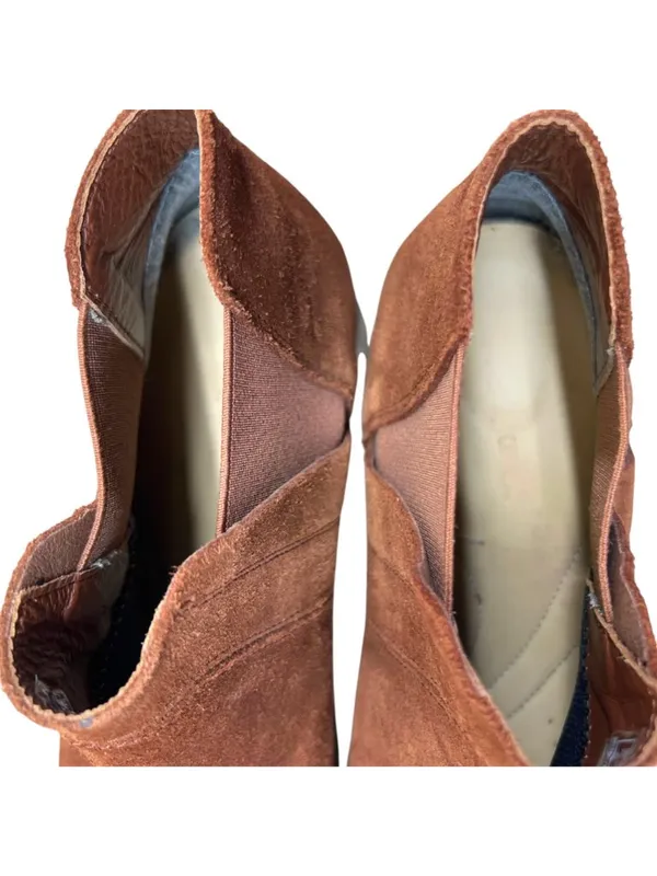 Clarks Demi Beat Rust Brown Suede Chelsea Ankle Boots Size 10 - Image 10