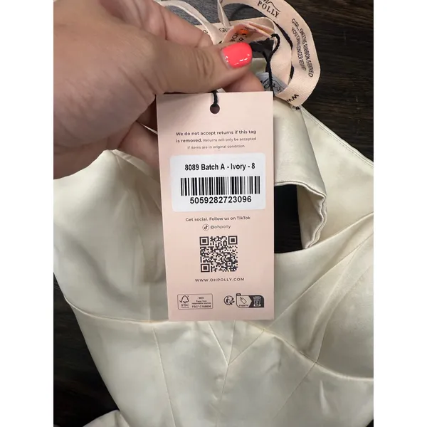 Oh‎ Polly Ivory Satin Cut-Out Mini Dress (NWT) - Image 3