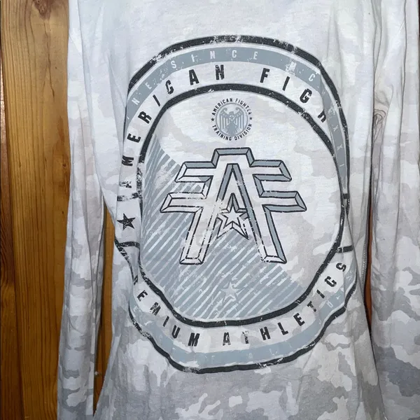 American Fighter Gray Camouflage Long Sleeve size XS BEACHWOOD Biker MMA - Image 5