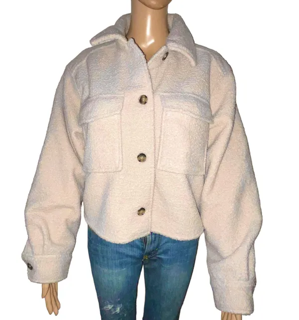 Divided Cropped Teddy Jacket - Image 7