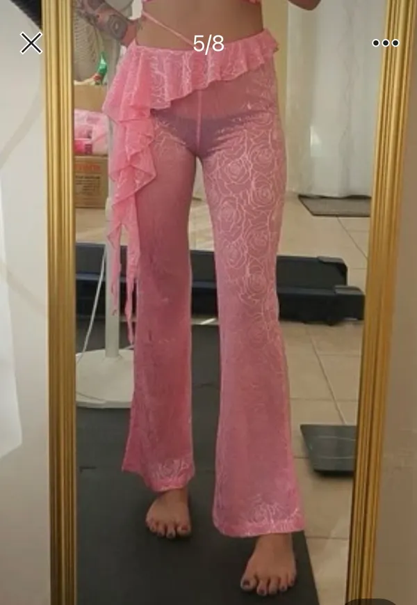 Swimsuit coverup Flare see through pants🤩 - Image 2