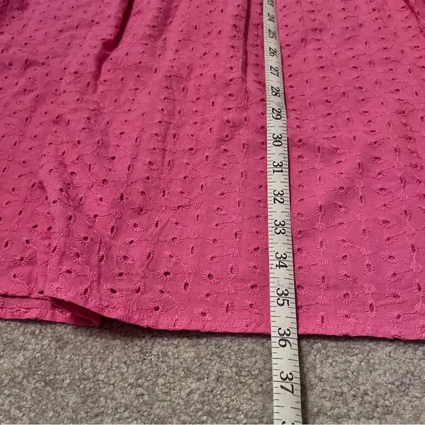 Women’s Pink Eyelet V-Neck Mini Dress - Image 10