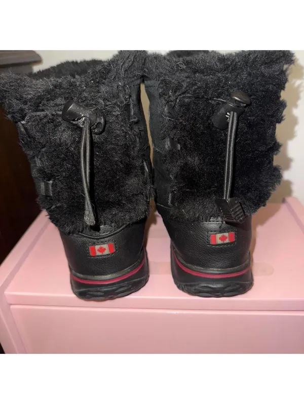 Pajar Canada Black Shearling Lined Snow Duck Women Winter Boots size 7-7.5 - Image 3