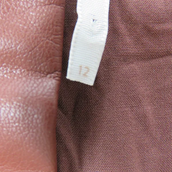 Free People Maisie Vegan Mini Skirt Brown Faux Leather Button Front Size 12 - Image 11