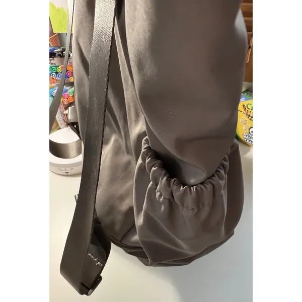 Beyond Yoga Go To Backpack Taupe Gray Nylon Gym Yoga Bag with‎ Shoe Compartment - Image 7