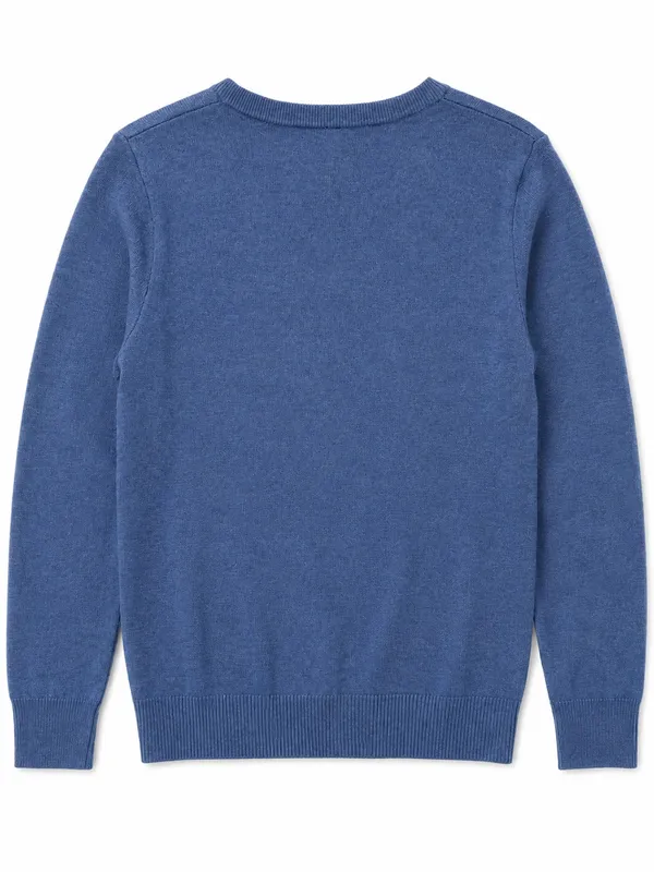 Women’s Blue V Neck Knit Pullover Sweater Size Small Long Sleeve Classic - Image 5