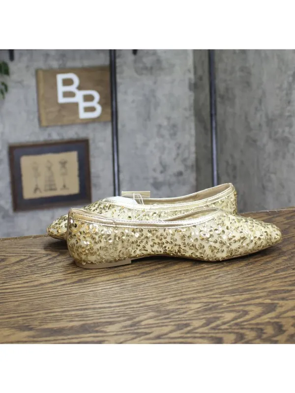 NWT A New Day Womens Sammie Shoes Sequin Ballet Flats 94685489 Gold Yellow 9M - Image 7