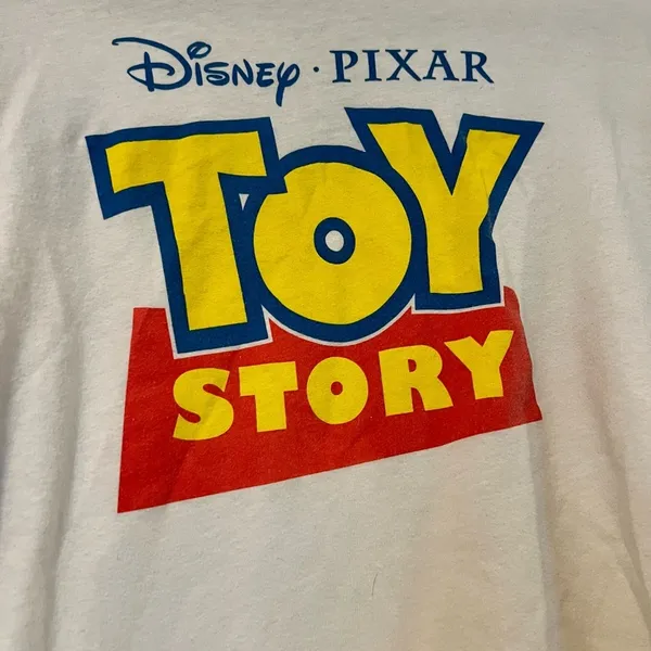 Disney Toy Story Cropped Long Sleeve Shirt With Characters Size L - Image 3