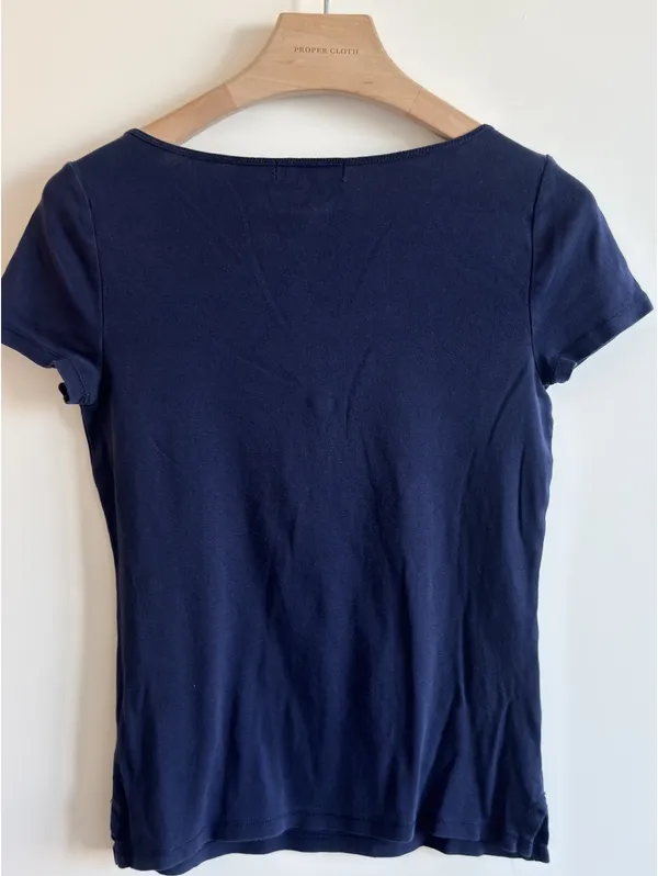 Lauren Ralph Lauren Navy Nautical Rope Detail Cotton T Shirt Top Women’s M - Image 4