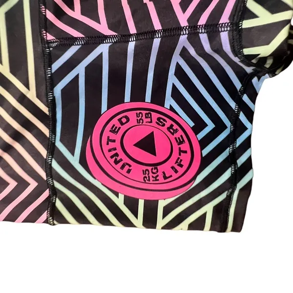 United‎ Lifters Striped Multi Colored High Waisted Compression Shorts Size Small - Image 5