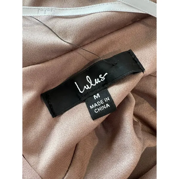 Lulu's Heavenly Hues Taupe Blush‎ Gown Maxi Long Dress MEDIUM NWT Formal - Image 3