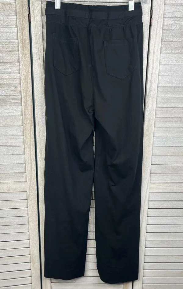 Black Activewear Pants with Flared Hem - Image 2
