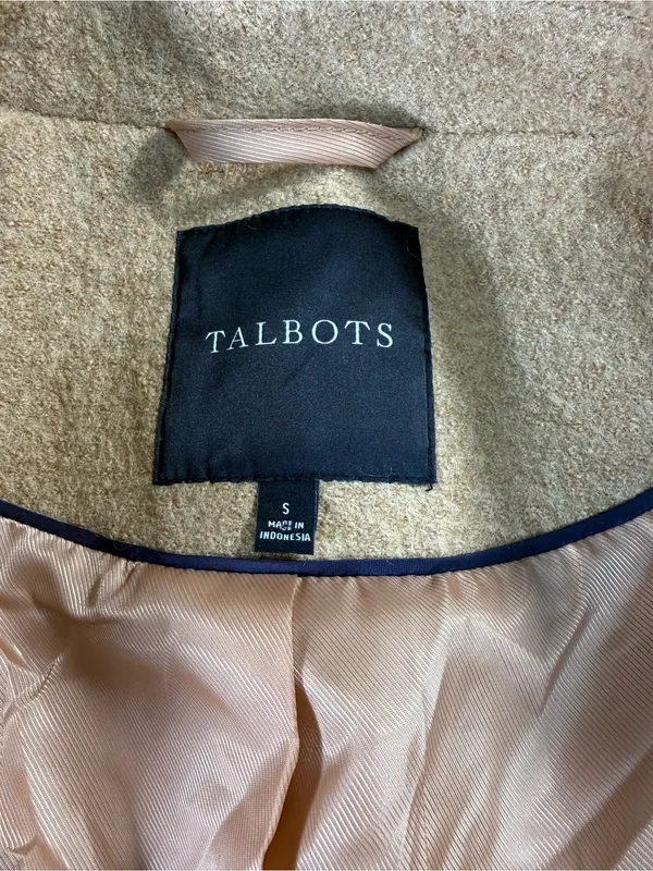 Talbots Wool Blend Camel Double-Breasted Peacoat - Image 5