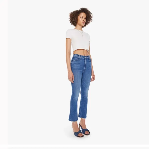 MOTHER Hustler Ankle Fray Full‎ Length Size 25 Denim Jeans Blue Distressed - Image 2