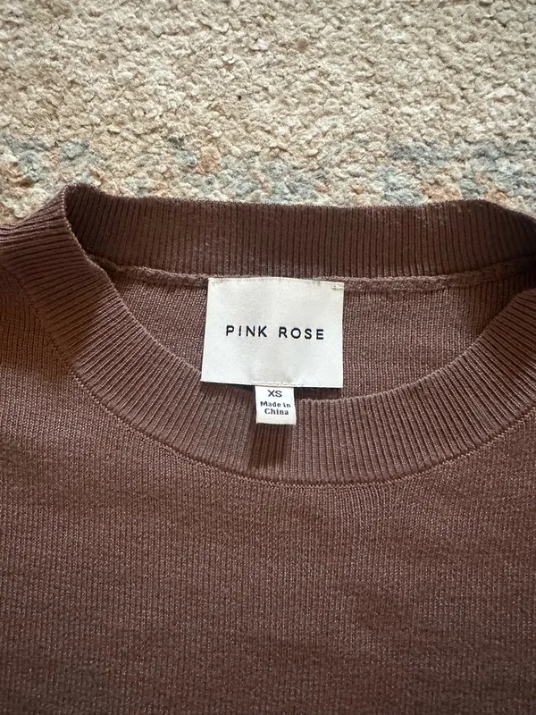 Pink Rose Brown Sweater Set - Image 5