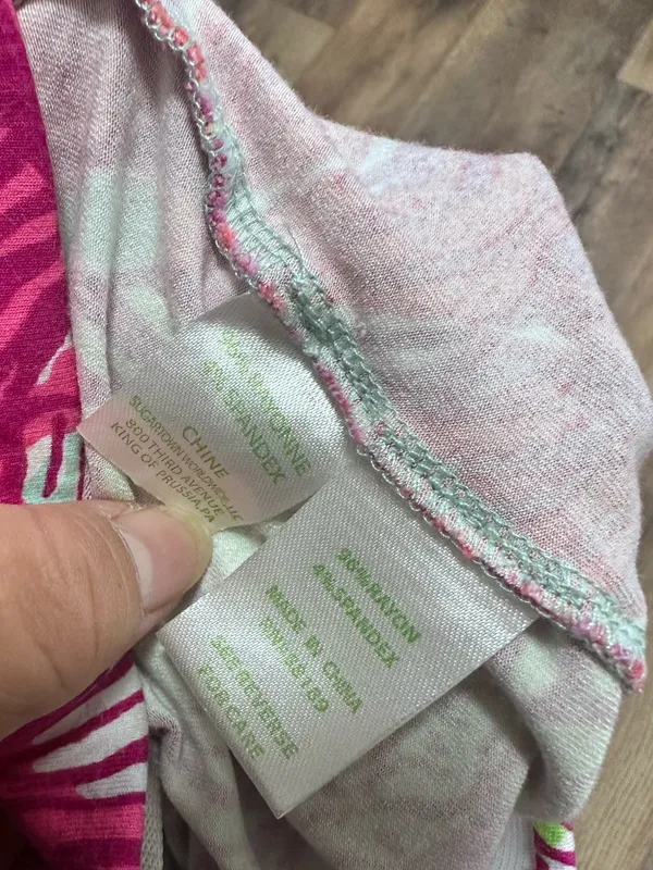 Lilly Pulitzer Pink Floral Wide-Leg Pants with Lime & Red Accents - Image 3