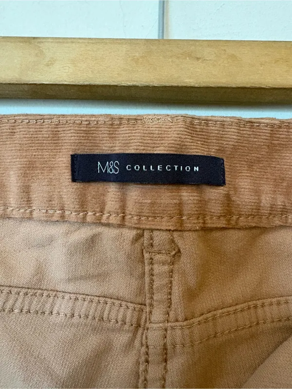 Marks & Spencer Collection Corduroy Straight Leg Pants Golden Tan US 8 - Image 3