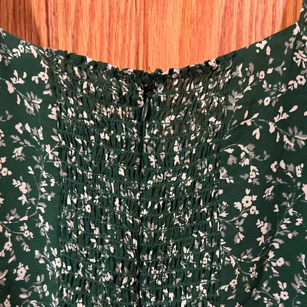 Reformation Camii Long Sleeve Chiffon Minidress‎ in Green Floral Parsley Size 0 - Image 12