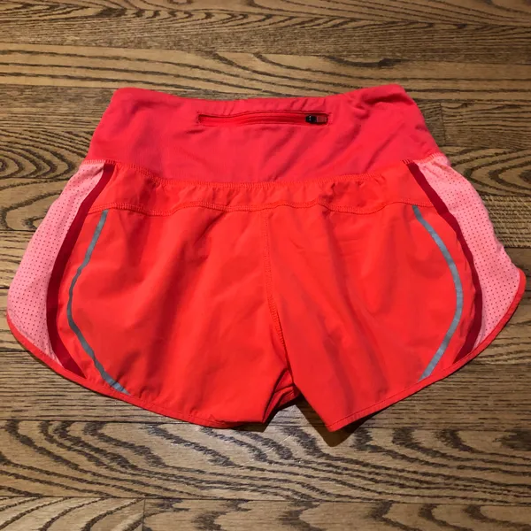 Athleta Acceleration Running Shorts Orange - Image 2