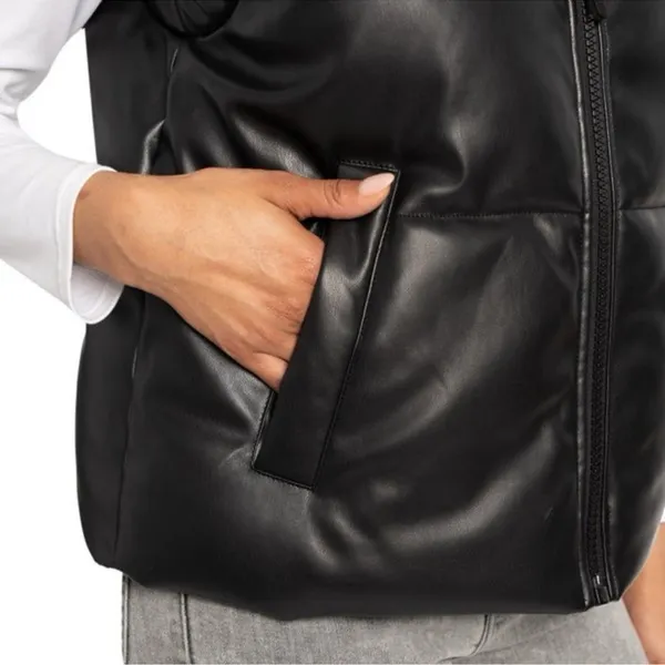 Bearpaw Ladies' Faux Leather Yoke Vest nwt - Image 4