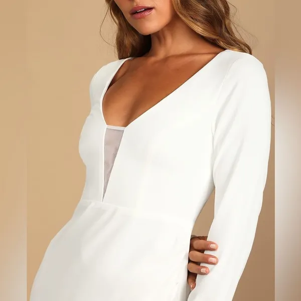 Lulus Romance for the Ages White Long Sleeve Maxi Dress - Image 5
