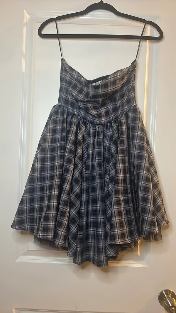 Francesca's Plaid strapless dress - Image 2