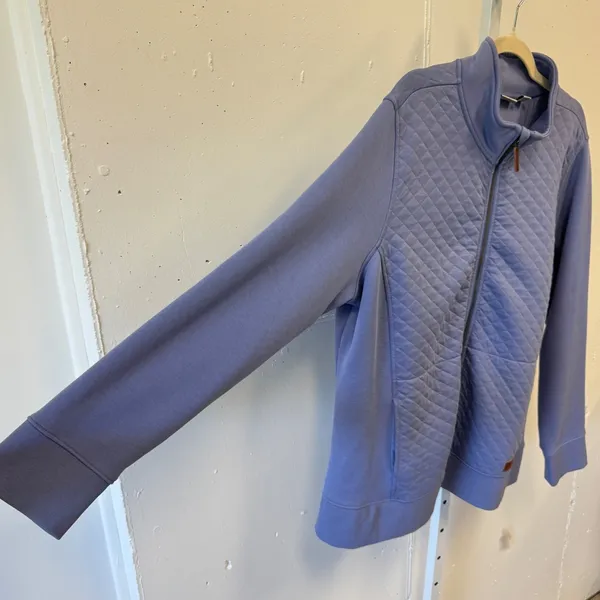 L.L. Bean Quilted Full Zip Sweatshirt Jacket Blue 2X Plus 515674 Deep Lake Soft - Image 5