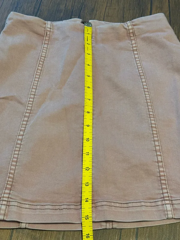 Free People Modern Femme Denim High-Waist Mini Skirt dusty rose/mauve pink wash - Image 2