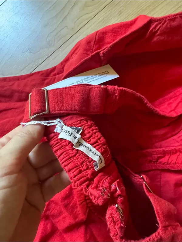 Abercrombie & Fitch Red Midi Tie-Front Sundress - Image 3