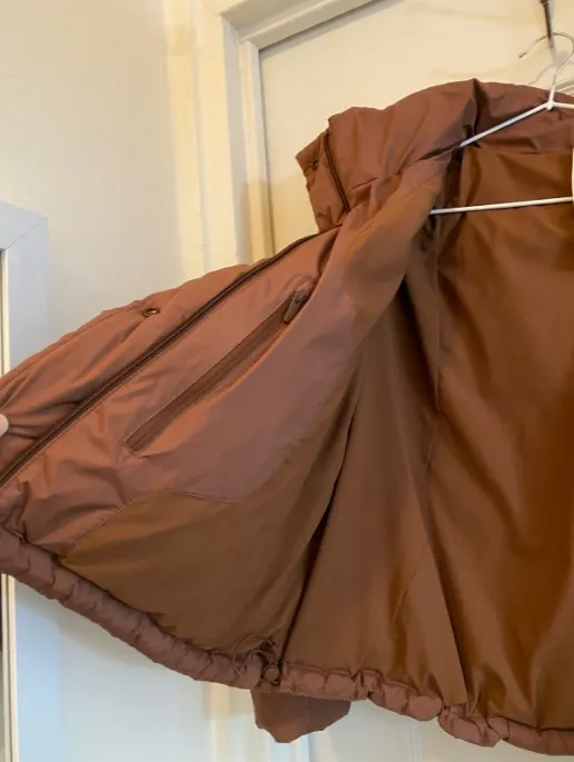 Lululemon Wunder Puff Brown Cropped Puffer Jacket size 8 - Image 6