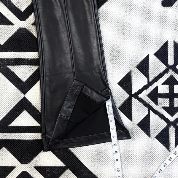 Abercrombie & Fitch Split Hem Vegan Leather Slim Flare Pant in Black Medium - Image 11