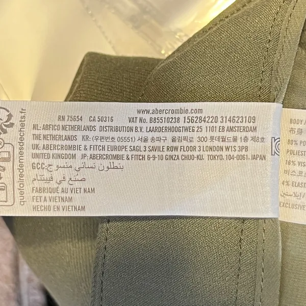 745 | Abercrombie & Fitch Sloane Pleated Wide Leg Trousers Olive Green Womens 4R - Image 7