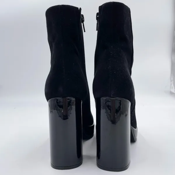 Jeffrey Campbell Mary Kate Ankle Platform Booties Black Suede Size 7 Free People - Image 5
