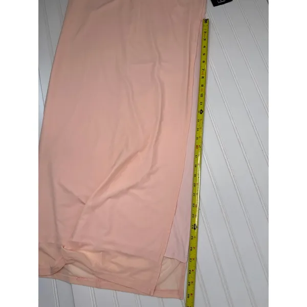 NWT Lulus Stunning Concept Light Pink Mesh Rhinestone Strapless Maxi Dress Sz L - Image 5