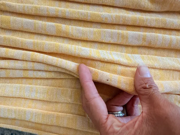 Christopher Esber orange yellow high slit accordion knit midi skirt S - Image 7