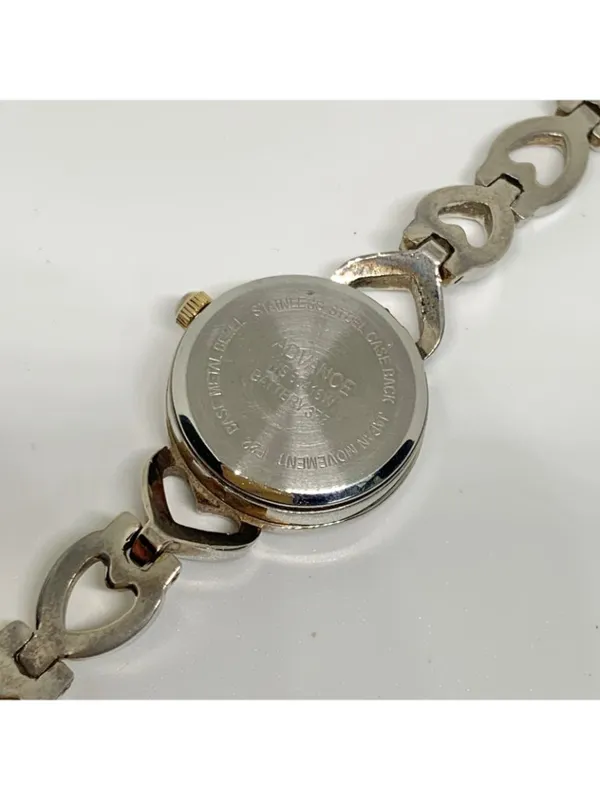 Advance vintage women’s watch hearts links bracelet 21mm quartz 6.5” running - Image 5