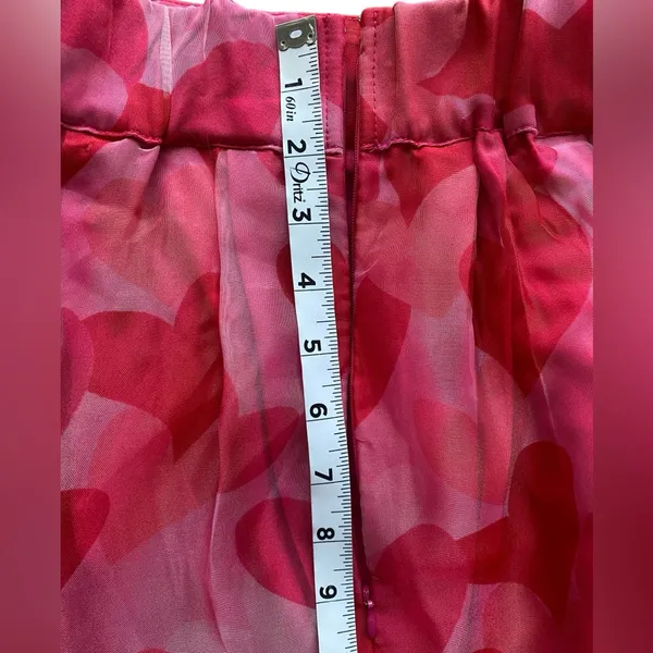Her Destiny Red & Pink‎ Hearts Sheer Women’s Skirt Size L - Image 5
